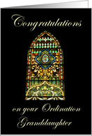 Congratulations on your Ordination Granddaughter - Stained Glass card