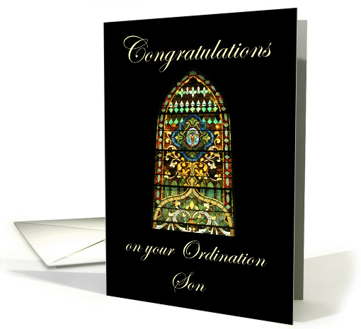 Congratulations on your Ordination Son - Stained Glass card (836097)