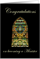 Congratulations on Becoming a Minister Stained Glass card