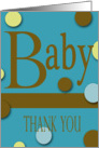 modern theme baby boy thanks card