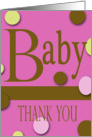 modern theme baby girl thanks card