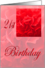 Happy 21st Birthday Dianthus Red Flower card
