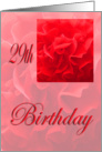 Happy 29th Birthday Dianthus Red Flower card