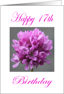 Happy 17th Birthday Purple Flower card