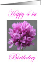Happy 41st Birthday Purple Flower card