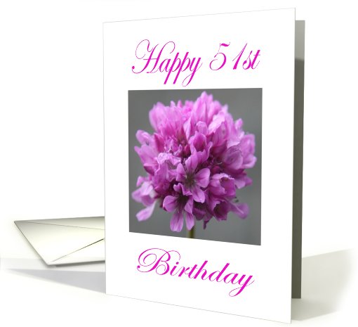Happy 51st Birthday Purple Flower card (750455)
