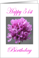 Happy 51st Birthday Purple Flower card