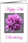 Happy 58th Birthday Purple Flower card