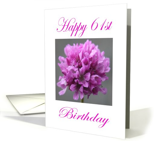 Happy 61st Birthday Purple Flower card (750469)