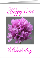 Happy 61st Birthday Purple Flower card