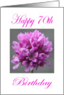 Happy 70th Birthday Purple Flower card