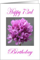 Happy 73rd Birthday Purple Flower card