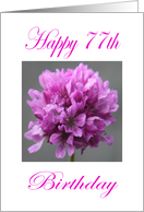 Happy 77th Birthday Purple Flower card