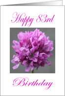 Happy 83rd Birthday Purple Flower card