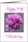 Happy 90th Birthday Purple Flower card