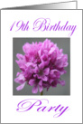 Happy 19 th Birthday Party Invitation Purple Flower card