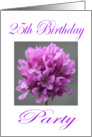 Happy 25 th Birthday Party Invitation Purple Flower card