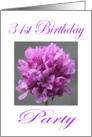 Happy 31 st Birthday Party Invitation Purple Flower card