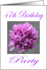 Happy 47 th Birthday Party Invitation Purple Flower card