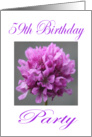 Happy 59th Birthday Party Invitation Purple Flower card
