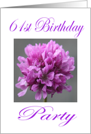 Happy 61st Birthday Party Invitation Purple Flower card