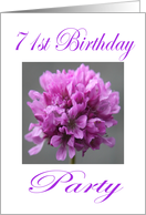 Happy 71 st Birthday Party Invitation Purple Flower card