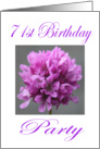 Happy 71 st Birthday Party Invitation Purple Flower card