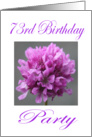 Happy 73 rd Birthday Party Invitation Purple Flower card