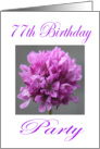 Happy 77 th Birthday Party Invitation Purple Flower card