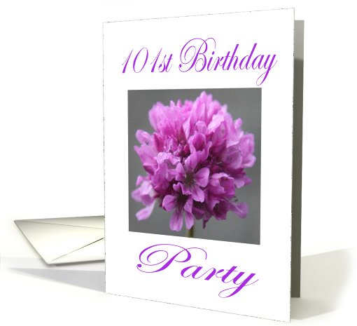 Happy 101 st Birthday Party Invitation Purple Flower card (809916)