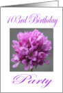 Happy 103 rd Birthday Party Invitation Purple Flower card