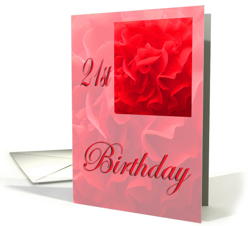 Happy 21st Birthday Dianthus Red Flower card (856610)