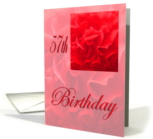 Happy 57th Birthday Dianthus Red Flower card (861732)