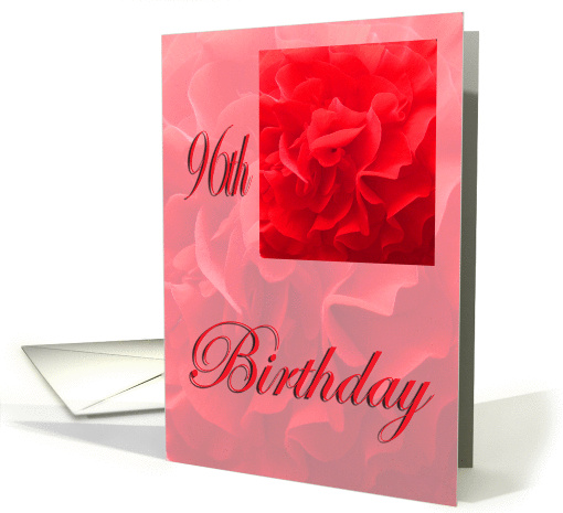 Happy 96th Birthday Dianthus Red Flower card (862422)