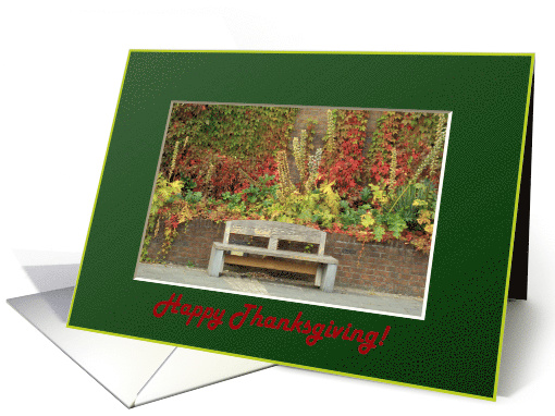 Thanksgiving bench and flowers card (511233)
