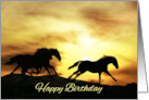 Horse Spirited Galloping and Wild Happy Birthday card
