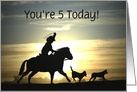 little cowboy 5th Birthday Customizable card