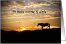 horse sympathy card to personalized with horse’s name card