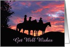 Get Well Cowboys in Sunset Customizable card