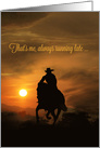 cowboy and sunset happy birthday belated birthday card