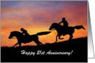 Cowboy and Cowgirl 21st Anniversary card