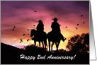 Cowboy and Cowgirl 2nd Anniversary card