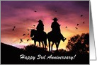 Cowboy and Cowgirl 3rd Anniversary card