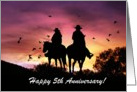 Cowboy and Cowgirl 5th Anniversary card