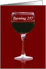 Red Wine 25th Happy Birthday card