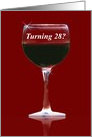Red Wine 28th Happy Birthday card