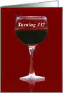Red Wine 33rd Happy Birthday card