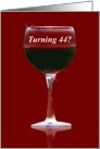 Red Wine 44th Happy Birthday card