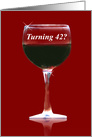 Red Wine 42nd Happy Birthday card