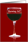 Red Wine 54th Happy Birthday card